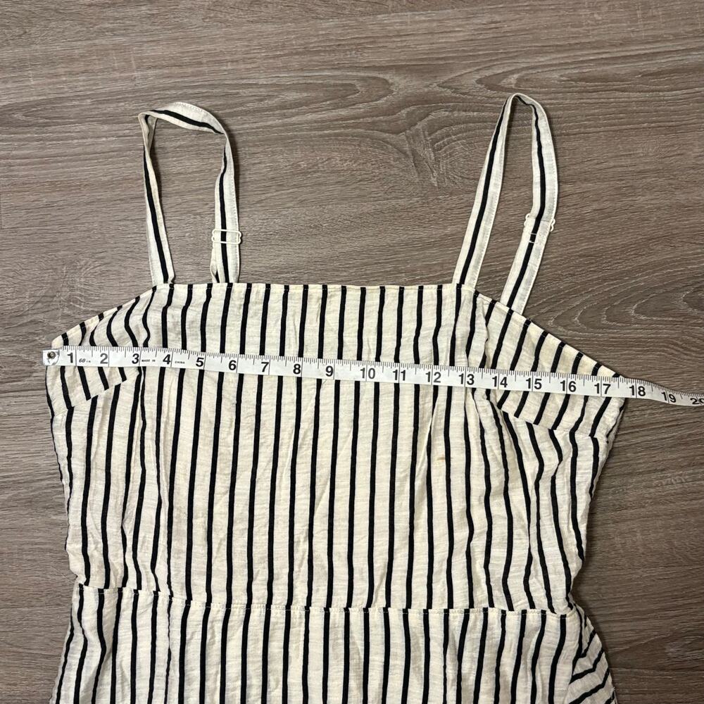 Express Striped Ruffle Hem Mini Dress Women’s Large Cream Black Smocked Back - Picture 5 of 9